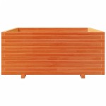 vidaXL Jardinieră grădină maro ceruit, 110x110x49,5 cm, lemn masiv pin vidaXL Jardinieră grădină maro ceruit, 110x110x49,5 cm, lemn masiv pin