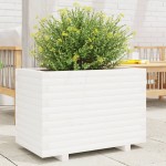 vidaXL Jardinieră de grădină, alb, 70x40x49,5 cm, lemn masiv de pin vidaXL Jardinieră de grădină, alb, 70x40x49,5 cm, lemn masiv de pin