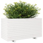 vidaXL Jardinieră de grădină, alb, 90x40x49,5 cm, lemn masiv de pin vidaXL Jardinieră de grădină, alb, 90x40x49,5 cm, lemn masiv de pin
