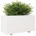 vidaXL Jardinieră de grădină, alb, 90x40x49,5 cm, lemn masiv de pin vidaXL Jardinieră de grădină, alb, 90x40x49,5 cm, lemn masiv de pin