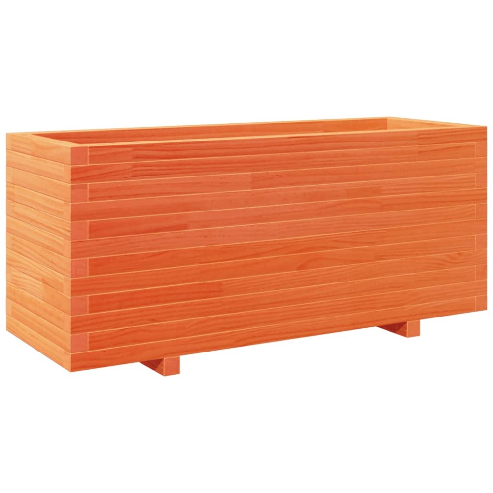 vidaXL Jardinieră grădină, maro ceruit, 110x40x49,5 cm, lemn masiv pin