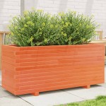 vidaXL Jardinieră grădină, maro ceruit, 110x40x49,5 cm, lemn masiv pin vidaXL Jardinieră grădină, maro ceruit, 110x40x49,5 cm, lemn masiv pin