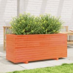 vidaXL Jardinieră grădină, maro ceruit, 110x40x49,5 cm, lemn masiv pin vidaXL Jardinieră grădină, maro ceruit, 110x40x49,5 cm, lemn masiv pin