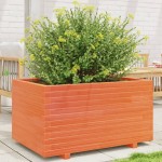 vidaXL Jardinieră grădină, maro ceruit, 90x60x49,5 cm, lemn masiv pin vidaXL Jardinieră grădină, maro ceruit, 90x60x49,5 cm, lemn masiv pin
