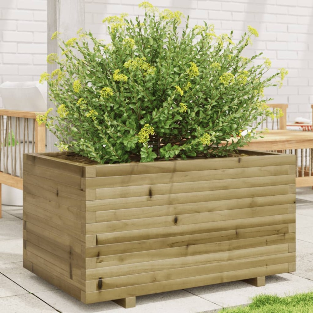 vidaXL Jardinieră de grădină, 90x60x49,5 cm, lemn de pin impregnat