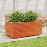 vidaXL Jardinieră grădină, maro ceruit, 110x60x49,5 cm, lemn masiv pin vidaXL Jardinieră grădină, maro ceruit, 110x60x49,5 cm, lemn masiv pin