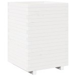 vidaXL Jardinieră de grădină, alb, 50x50x72,5 cm, lemn masiv de pin