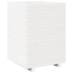 vidaXL Jardinieră de grădină, alb, 50x50x72,5 cm, lemn masiv de pin