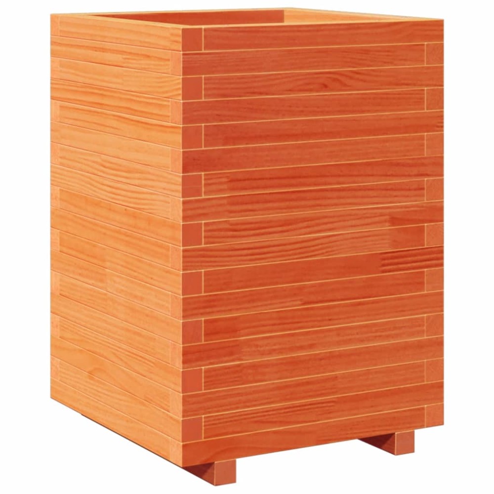 vidaXL Jardinieră de grădină, maro ceruit 50x50x72,5 cm lemn masiv pin