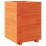vidaXL Jardinieră de grădină, maro ceruit 50x50x72,5 cm lemn masiv pin vidaXL Jardinieră de grădină, maro ceruit 50x50x72,5 cm lemn masiv pin
