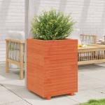 vidaXL Jardinieră de grădină, maro ceruit 50x50x72,5 cm lemn masiv pin vidaXL Jardinieră de grădină, maro ceruit 50x50x72,5 cm lemn masiv pin