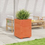 vidaXL Jardinieră de grădină, maro ceruit 50x50x72,5 cm lemn masiv pin vidaXL Jardinieră de grădină, maro ceruit 50x50x72,5 cm lemn masiv pin