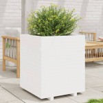 vidaXL Jardinieră de grădină, alb, 60x60x72,5 cm, lemn masiv de pin vidaXL Jardinieră de grădină, alb, 60x60x72,5 cm, lemn masiv de pin