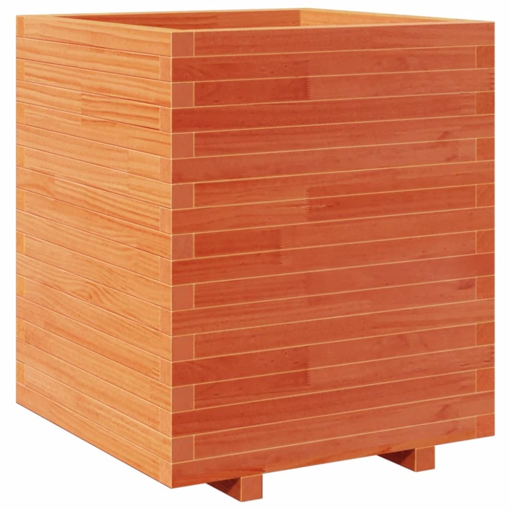 vidaXL Jardinieră de grădină, maro ceruit 60x60x72,5 cm lemn masiv pin