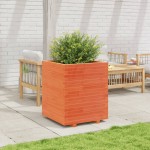 vidaXL Jardinieră de grădină, maro ceruit 60x60x72,5 cm lemn masiv pin