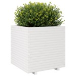 vidaXL Jardinieră de grădină, alb, 70x70x72,5 cm, lemn masiv de pin vidaXL Jardinieră de grădină, alb, 70x70x72,5 cm, lemn masiv de pin