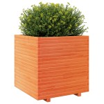 vidaXL Jardinieră grădină, maro ceruit, 70x70x72,5 cm, lemn masiv pin vidaXL Jardinieră grădină, maro ceruit, 70x70x72,5 cm, lemn masiv pin