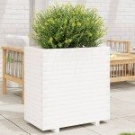 vidaXL Jardinieră de grădină, alb, 70x40x72,5 cm, lemn masiv de pin vidaXL Jardinieră de grădină, alb, 70x40x72,5 cm, lemn masiv de pin