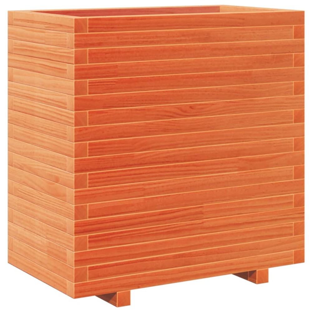 vidaXL Jardinieră grădină, maro ceruit, 70x40x72,5 cm, lemn masiv pin