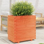 vidaXL Jardinieră grădină, maro ceruit, 70x40x72,5 cm, lemn masiv pin vidaXL Jardinieră grădină, maro ceruit, 70x40x72,5 cm, lemn masiv pin