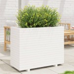 vidaXL Jardinieră de grădină, alb, 90x40x72,5 cm, lemn masiv de pin vidaXL Jardinieră de grădină, alb, 90x40x72,5 cm, lemn masiv de pin