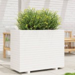 vidaXL Jardinieră de grădină, alb, 90x40x72,5 cm, lemn masiv de pin vidaXL Jardinieră de grădină, alb, 90x40x72,5 cm, lemn masiv de pin