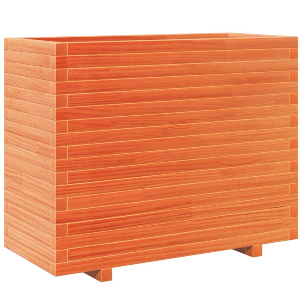 vidaXL Jardinieră grădină, maro ceruit, 90x40x72,5 cm, lemn masiv pin