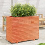 vidaXL Jardinieră grădină, maro ceruit, 90x40x72,5 cm, lemn masiv pin vidaXL Jardinieră grădină, maro ceruit, 90x40x72,5 cm, lemn masiv pin