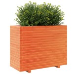 vidaXL Jardinieră grădină, maro ceruit, 90x40x72,5 cm, lemn masiv pin vidaXL Jardinieră grădină, maro ceruit, 90x40x72,5 cm, lemn masiv pin