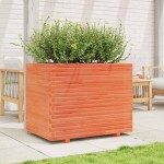 vidaXL Jardinieră grădină, maro ceruit, 90x60x72,5 cm, lemn masiv pin