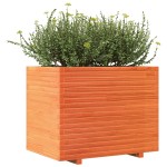 vidaXL Jardinieră grădină, maro ceruit, 90x60x72,5 cm, lemn masiv pin