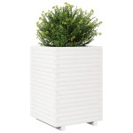 vidaXL Jardinieră de grădină, alb, 50x50x72 cm, lemn masiv de pin vidaXL Jardinieră de grădină, alb, 50x50x72 cm, lemn masiv de pin