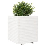 vidaXL Jardinieră de grădină, alb, 60x60x72 cm, lemn masiv de pin vidaXL Jardinieră de grădină, alb, 60x60x72 cm, lemn masiv de pin