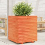 vidaXL Jardinieră de grădină, maro ceruit, 60x60x72 cm, lemn masiv pin vidaXL Jardinieră de grădină, maro ceruit, 60x60x72 cm, lemn masiv pin