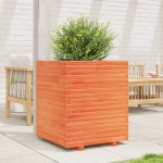 vidaXL Jardinieră de grădină, maro ceruit, 60x60x72 cm, lemn masiv pin vidaXL Jardinieră de grădină, maro ceruit, 60x60x72 cm, lemn masiv pin