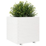 vidaXL Jardinieră de grădină, alb, 70x70x72 cm, lemn masiv de pin vidaXL Jardinieră de grădină, alb, 70x70x72 cm, lemn masiv de pin