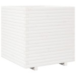 vidaXL Jardinieră de grădină, alb, 70x70x72 cm, lemn masiv de pin vidaXL Jardinieră de grădină, alb, 70x70x72 cm, lemn masiv de pin
