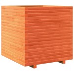 vidaXL Jardinieră de grădină, maro ceruit, 70x70x72 cm, lemn masiv pin