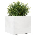 vidaXL Jardinieră de grădină, alb, 80x80x72 cm, lemn masiv de pin vidaXL Jardinieră de grădină, alb, 80x80x72 cm, lemn masiv de pin