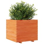 vidaXL Jardinieră de grădină, maro ceruit, 80x80x72 cm, lemn masiv pin