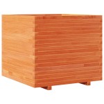 vidaXL Jardinieră de grădină, maro ceruit, 80x80x72 cm, lemn masiv pin