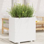 vidaXL Jardinieră de grădină, alb, 70x40x72 cm, lemn masiv de pin vidaXL Jardinieră de grădină, alb, 70x40x72 cm, lemn masiv de pin