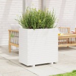 vidaXL Jardinieră de grădină, alb, 70x40x72 cm, lemn masiv de pin vidaXL Jardinieră de grădină, alb, 70x40x72 cm, lemn masiv de pin