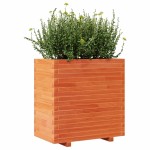 vidaXL Jardinieră de grădină, maro ceruit, 70x40x72 cm, lemn masiv pin