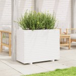 vidaXL Jardinieră de grădină, alb, 90x40x72 cm, lemn masiv de pin vidaXL Jardinieră de grădină, alb, 90x40x72 cm, lemn masiv de pin