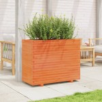 vidaXL Jardinieră de grădină, maro ceruit, 90x40x72 cm, lemn masiv pin
