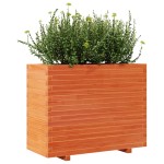 vidaXL Jardinieră de grădină, maro ceruit, 90x40x72 cm, lemn masiv pin