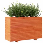 vidaXL Jardinieră de grădină, maro ceruit, 110x40x72cm, lemn masiv pin