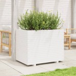 vidaXL Jardinieră de grădină, alb, 90x60x72 cm, lemn masiv de pin vidaXL Jardinieră de grădină, alb, 90x60x72 cm, lemn masiv de pin