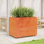 vidaXL Jardinieră de grădină, maro ceruit, 90x60x72 cm, lemn masiv pin vidaXL Jardinieră de grădină, maro ceruit, 90x60x72 cm, lemn masiv pin